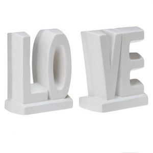 LOVE Ceramic Bookend Set